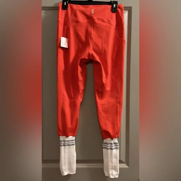 NWT Free People FP Movement Sock it To Me Leggings in Flame Orange Size M - Picture 10 of 16